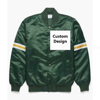 Veste Bomber de Baseball Personnalisée en Satin pour Homme, Rembourrée en Coton, à Bouton Unique, Service OEM, Hiver, Trex Exports
