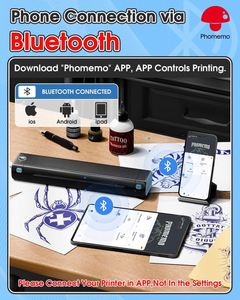 Phomemo m08f không dây A4 in nhiệt máy in di động 203dpi mã vạch Tattoo chuyển Stencil Máy kho - Product Image 4