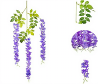 Laris Manis 12Pcs 3.6Ft Rattan Wisteria Garland Gaya Modern Bunga Artificial Ramah Lingkungan untuk Dekorasi Pernikahan & Rumah