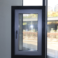 Fenêtre à battant intérieur en alliage d'aluminium de haute qualité avec verre trempé et moustiquaire intégrée pour villa, certifiée Energy Star