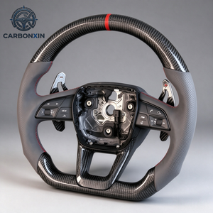 Volante Personalizado de Cuero Rojo y Fibra de Carbono para Audi A3 A4 A5 A6 A7 A8 Q3 Q5 Q7 Q8 TT R8 RS3 RS4 RS5 RS6 S3 S4 S5 S6 S7 - Product Image 6