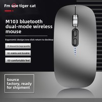 Souris sans fil ergonomique optique USB à 5 boutons avec chargement silencieux et design lumineux pour usage au bureau