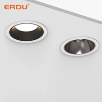 Plafonnier encastré LED ERDU 18W carré, lumière LED en aluminium, spectre complet COB, spot encastré COB
