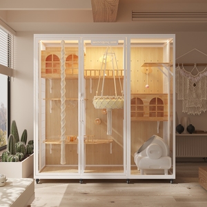 Meubles pour animaux de compagnie en gros directement de <span class=keywords><strong>l</strong></span>'usine, cage en bois massif pour chat, grande maison pour chat, aire de jeux pour chat d'intérieur et d'extérieur, fournitures pour animaleries - Product Image 5