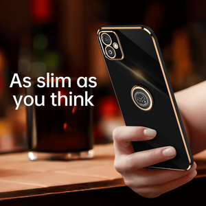 Funda de TPU a prueba de golpes con borde dorado 6D, con soporte de anillo para <span class=keywords><strong>Samsung</strong></span> <span class=keywords><strong>Galaxy</strong></span> F14 5G A14 A34 A53 <span class=keywords><strong>A33</strong></span> A73 S23 - Product Image 6