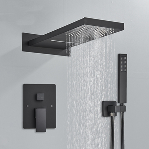 Tĩnh Nhiệt Treo Tường Giấu Mixer Hệ Thống Vòi Hoa Sen Màu Đen Phòng Tắm Vòi Hoa Sen Đặt Mưa Cho Phòng Tắm - Product Image 1
