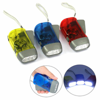 Lampe torche portable à manivelle manuelle 3 LED, dynamo à manivelle, lampe de survie d'urgence pour le camping et les activités de plein air