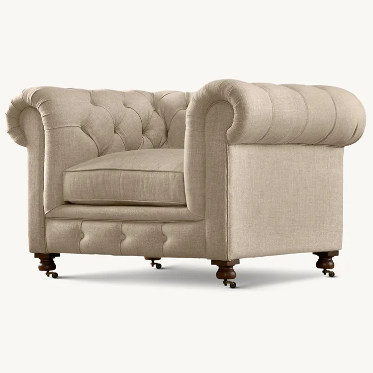 Muebles de interior clásicos modernos sofá de tela de sala de estar de estilo vintage se puede personalizar sofá