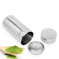 Boîte à thé matcha personnalisée en acier inoxydable 304, double couvercle hermétique, pour cérémonie du thé, thé en vrac, café en grains