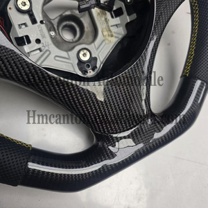 พวงมาลัยหุ้มหนังแบบมีรูพรุนทำจากคาร์บอนไฟเบอร์สำหรับ BMW E90 E91 E92 E93พวงมาลัยรถยนต์ซีรีส์3ที่ได้รับความนิยมมากที่สุด - Product Image 3