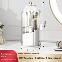 Organisateur de maquillage rotatif anti-poussière en forme de cage à oiseaux, boîte de rangement moderne et écologique pour rouges à lèvres, bijoux et lunettes