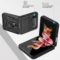 Coque arrière magnétique de luxe personnalisée en TPU et PC avec anneau de protection antichoc pour Z Flip 4