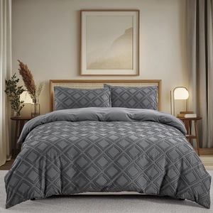 Parure de lit personnalisée 3 pièces en textile de maison, motif sculpté, taies d'oreiller kaki, housses de couette en polyester <span class=keywords><strong>240x260</strong></span> - Product Image 5