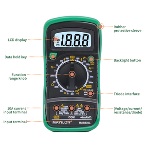 MAYILON Auto Range <span class=keywords><strong>LCD</strong></span> Digital Residencial MAS830L Multímetro AC/DC Pocket Ammeter Peak Tester Meter - Product Image 5