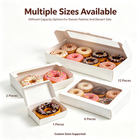 Boîtes à donuts personnalisées avec logo, emballages en papier pour donuts, boîtes d'emballage pour boulangerie, livraison de desserts à emporter