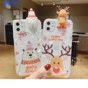 Cute Cartoons Squishy Back Case For Iphone 14,For Iphone 13 Pro Christmas Case