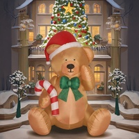 Décorations de Noël en plein air Gonflables de cour Blow up Xmas Large Holiday Lawn Decor 6FT Tall Gonflable Teddy Bear