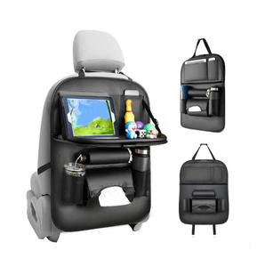 Organizador de Asiento Trasero de Coche de Cuero PU para Niños, Protector de Asiento Trasero con Bolsillos Múltiples - Product Image 1