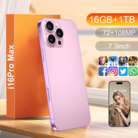 Nouveau Smartphone 16 Pro Max 5G 2026, 16 Go + 1 To, Double SIM, 8000 mAh, Écran AMOLED 7,3 pouces, Deca Core, 108 MP, CDMA, Version Globale, Anglais, 120 Hz