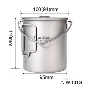 <b>Camping</b> Accessories Outdoor <b>Camping</b> Titanium Mug 750ml Titanium Pot with Detachable Handle Water <b>Cup</b> - Product Image 3