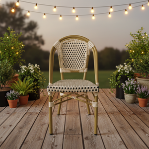 Chaises de <span class=keywords><strong>jardin</strong></span> d'hôtel modernes, confortables et portables, en rotin et tissu Teslin, pour événements - Product Image 1