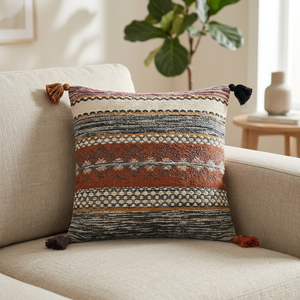 Fundas de Cojín Decorativas Tejidas Estilo Boho Ecológicas al por Mayor con Patrón Festivo y Cierre de Sobre, Mezcla de 60% Algodón y Poliéster - Product Image 1