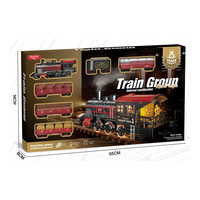 Ensemble de locomotives de train électrique à vapeur pour enfants Jouets d'éclairage et de musique pour enfants