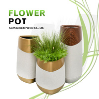 Pot Tanaman Modern Artistik LUDU KD6791PS+K, Pot Plastik untuk Kebun dan Ruangan, Pot Bunga untuk Ruang Tamu