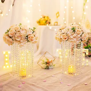 New Product Promotion Acrylic Flower Display Square Stand Rack Decoration For Wedding Wedding Transparent Ac