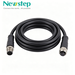 Connecteur de câble de capteur M12 surmoulé 12 broches en cuivre plaqué or, étanche IP67, blindé, mâle/femelle, pour connexions de <span class=keywords><strong>fils</strong></span> de proximité - Product Image 4