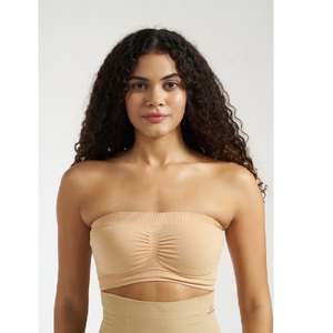 Sujetador sin tirantes cómodo y sin relleno para mujer, sujetador bandeau suave, ropa interior informal para uso diario. - Product Image 1