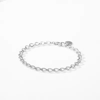 Bracelet chaîne à maillons audacieux en argent sterling S925 avec breloque zircon, bijoux élégants et minimalistes, vente en gros