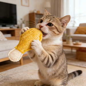 Giocattolo per Cani e Gatti a Forma di Orsetto con Motivo Frutta e Verdura, Resistente ai Morsi, per la Pulizia dei Denti di Gattini e Gatti di Piccola Taglia, Giocattolo Autoregolante per Cuccioli - Product Image 6