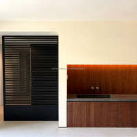 Portes intérieures pivotantes en aluminium pour maisons, bureaux, cloisons de séparation, portes en verre étanches pour hôtels et appartements, avec grille