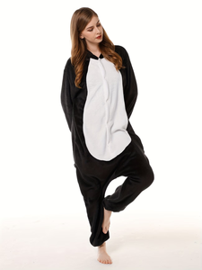 Pyjama <span class=keywords><strong>Kigurumi</strong></span> unisexe en polyester à capuche, motif <span class=keywords><strong>pingouin</strong></span> de dessin animé, pour adulte, idéal pour les fêtes costumées - Product Image 2