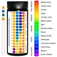 Bandelettes de Test de pH 0 à 14 pour l'eau et les liquides, bandes de pH universelles en plastique, papier de tournesol acide alcalin