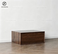 Table basse minimaliste en bois massif, carrée, avec rangement, table d'appoint pour les détaillants de boutiques