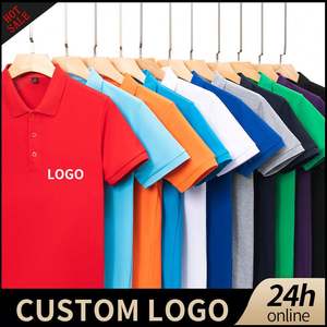 Vente en gros de polos unis 100% coton pour hommes T-shirt tricoté décontracté de golf avec impression de broderie de logo personnalisé - Product Image 2