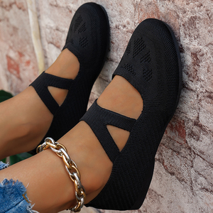 Scarpe basse da <span class=keywords><strong>donna</strong></span> taglie forti comode con cinturino a croce X leggere e traspiranti da lavoro Casual per tutte le stagioni - Product Image 4