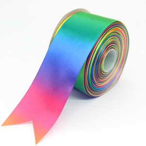 CSFY 100% 폴리에스터 새틴 리본 그라데이션 레인보우 꽃 포장 케이크 상자 선물 포장용 - Product Image 5