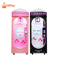 Distributeur automatique de prix à monnayeur rose de luxe, machine de jeu d'arcade romantique à couper les cordes pour cosmétiques et grands jouets