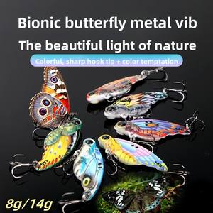 Señuelo artificial de aleación de zinc con estampado de mariposa biónica, 8g/14g, de lanzamiento largo, hundimiento rápido, para lubina de <span class=keywords><strong>boca</strong></span> <span class=keywords><strong>grande</strong></span>. - Product Image 5