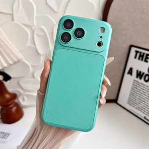 เคสโทรศัพท์หนัง PU เคลือบด้านสุดหรูสำหรับ iPhone 17 Pro Max รุ่นใหม่ สำหรับ iPhone 18 Pro Max สีฟ้าอ่อนและสีม่วงสดใส - Product Image 4