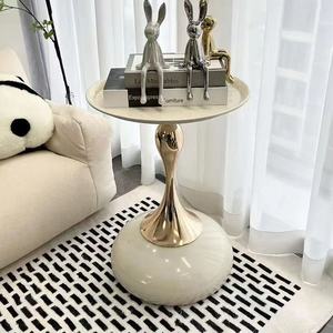55X40X36CM Italiaanse minimalistische ornamenten Lichte luxe ronde bank Woonkamer Kleine salontafel Creatieve hoektafel - Product Image 1