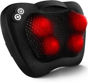 Oreiller de massage Shiatsu portable <span class=keywords><strong>Darius</strong></span> avec fonction de chauffage, pétrissage profond du cou et des épaules, soulagement du stress, contrôle de la durée, pour le bureau et la maison - Product Image 1