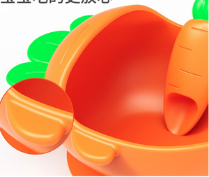 Children's Carrot Bowl Spoon Food Grade Mother and Baby Suction Cup Eating Complementary Food Bow - Product Image 3