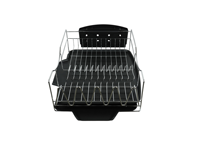 Étagère de rangement de cuisine moderne en fer, double couche, pour vaisselle et bols, étanche, réglable, durable, portable, de type sur pied