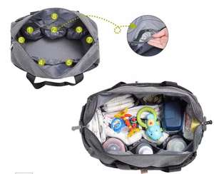 Sac à couches personnalisé, grand fourre-tout de voyage multifonction pour maman et papa, sac Convertible pour bébé avec coussin à langer - Product Image 3