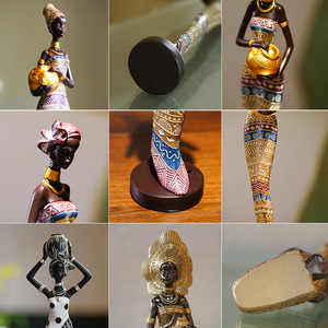 Figurine africaine noire vintage en résine abstraite, artisanat traditionnel, sculpture exotique <span class=keywords><strong>de</strong></span> luxe pour salon, <span class=keywords><strong>maison</strong></span>, remise <span class=keywords><strong>de</strong></span> diplôme, mariage - Product Image 2