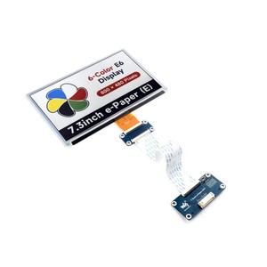 Layar E-Paper 7.3 inci 6 Warna, Layar E-Ink, Konsumsi Daya Rendah, 800*480 Piksel, Komunikasi SPI, untuk E-Paper Driver HAT - Product Image 5